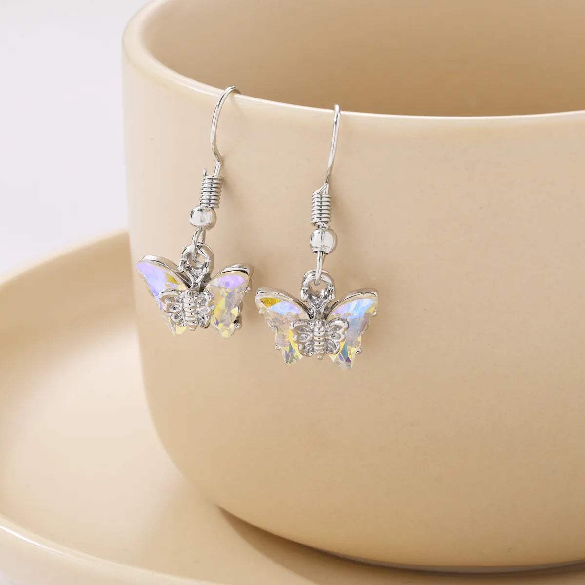 1 Pair Simple Style Classic Style Letter Inlay Alloy Zircon Drop Earrings