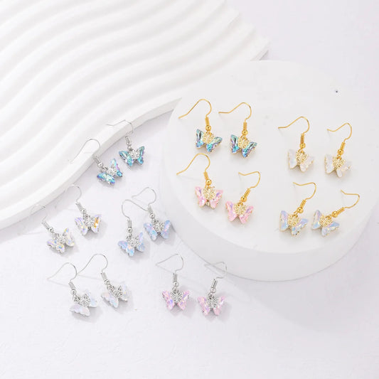 1 Pair Simple Style Classic Style Letter Inlay Alloy Zircon Drop Earrings