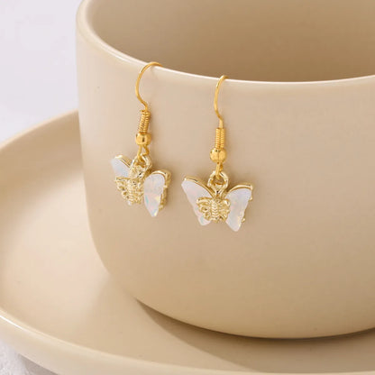 1 Pair Simple Style Classic Style Letter Inlay Alloy Zircon Drop Earrings