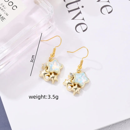 1 Pair Simple Style Classic Style Letter Patchwork Alloy Alloy Drop Earrings