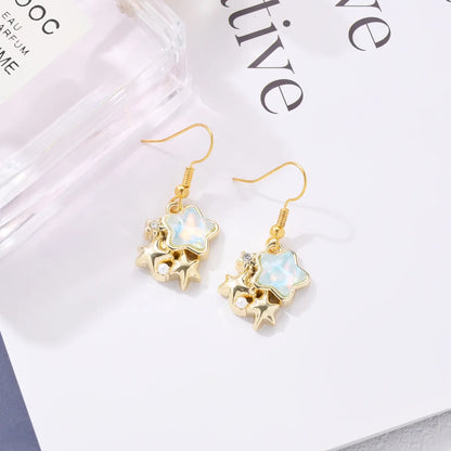 1 Pair Simple Style Classic Style Letter Patchwork Alloy Alloy Drop Earrings