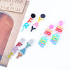 1 Pair Simple Style Classic Style Letter Printing Arylic Drop Earrings