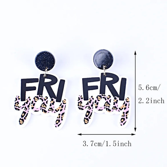 1 Pair Simple Style Classic Style Letter Printing Arylic Drop Earrings