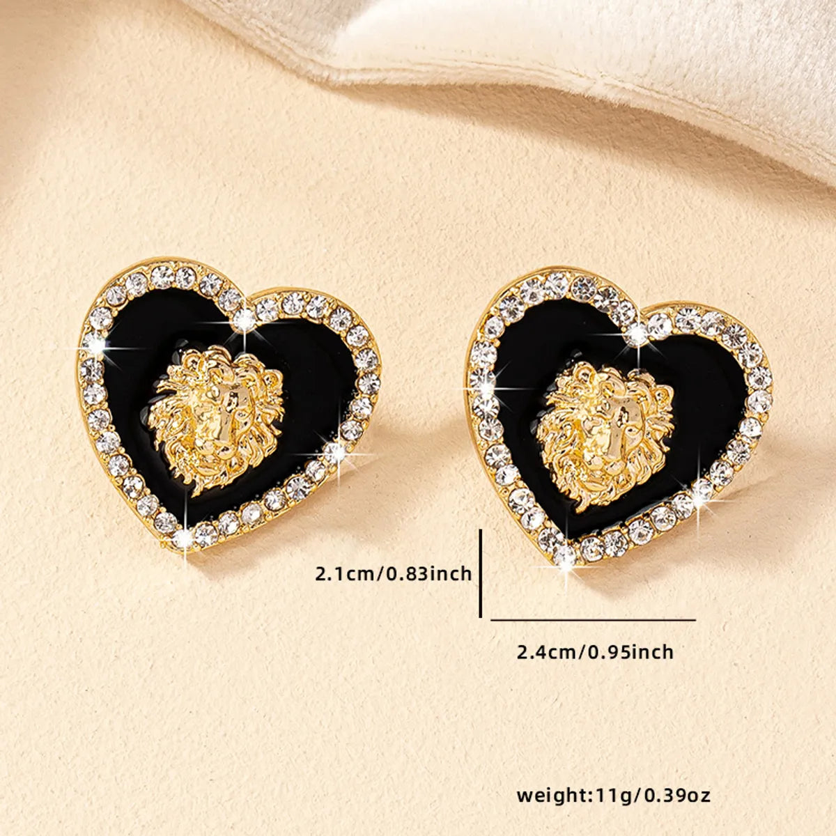 1 Pair Simple Style Classic Style Lion Bee Alloy Ear Studs