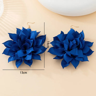 1 Pair Simple Style Classic Style Lotus Knitted Cloth Drop Earrings