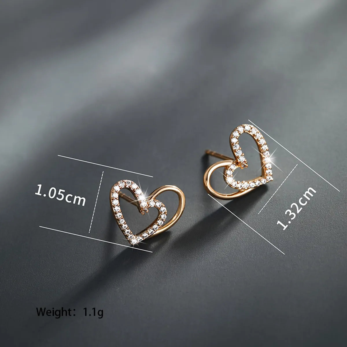 1 Pair Xuping Simple Style Classic Style Maple Leaf Heart Shape Flower Plating Inlay Copper Alloy Artificial Gemstones 14k Gold Plated 18k Gold Plated Ear Studs