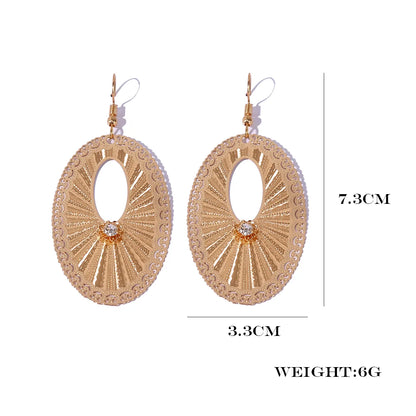 1 Pair Simple Style Classic Style Oval Plating Inlay Copper Zircon Gold Plated Drop Earrings