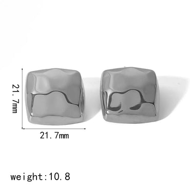 1 Pair Simple Style Classic Style Quadrilateral Plating Stainless Steel 18K Gold Plated Ear Studs