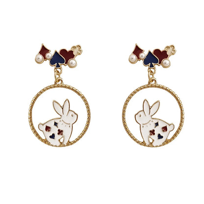 1 Pair Simple Style Classic Style Rabbit Heart Shape Plating Alloy Gold Plated Drop Earrings