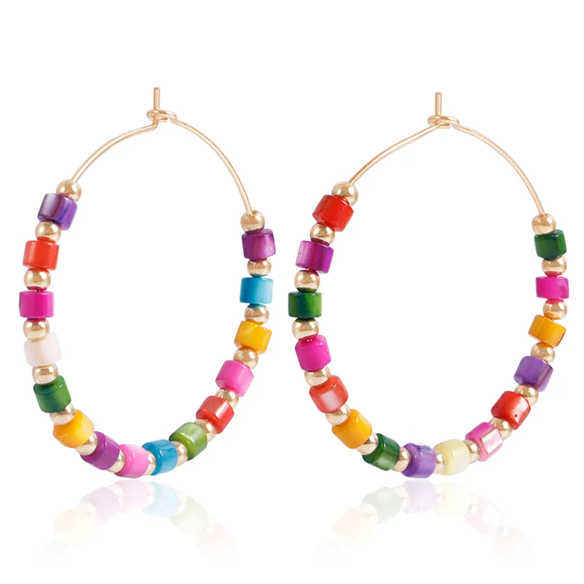 1 Pair Simple Style Classic Style Round Beaded Alloy Earrings