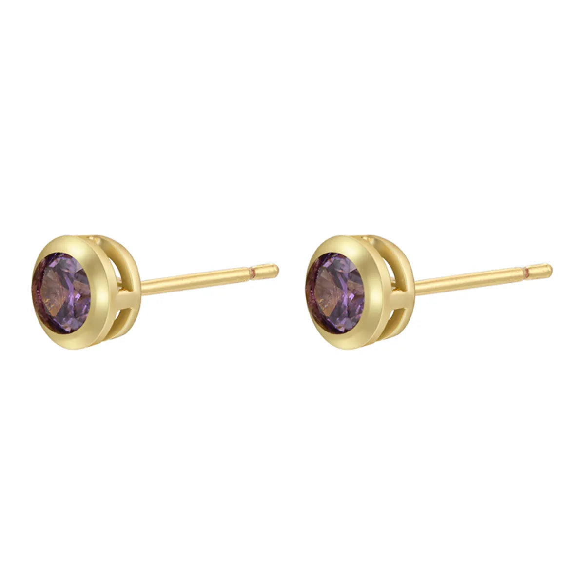 1 Pair Simple Style Classic Style Round Dots Colorful Plating Inlay Copper Zircon 18k Gold Plated Ear Studs