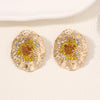 1 Pair Simple Style Classic Style Round Inlay Alloy Rhinestones Ear Studs