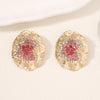 1 Pair Simple Style Classic Style Round Inlay Alloy Rhinestones Ear Studs