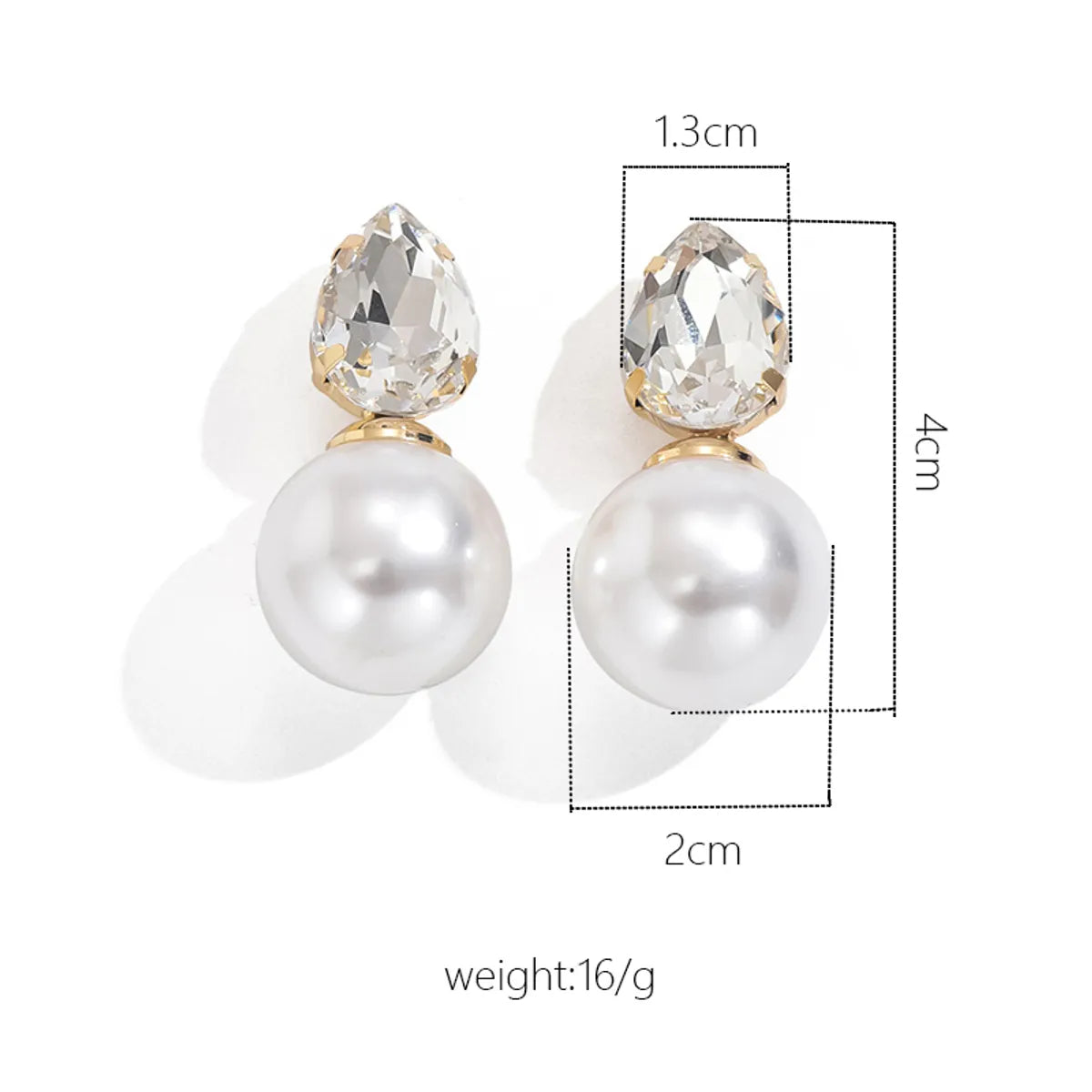 1 Pair Simple Style Classic Style Round Inlay Imitation Pearl Rhinestones Pearl Ear Studs