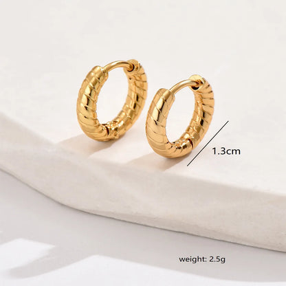 1 Pair Simple Style Classic Style Round Plating Stainless Steel Earrings