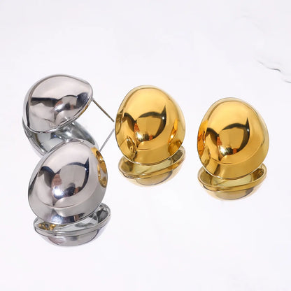 1 Pair Simple Style Classic Style Round Polishing Plating 304 Stainless Steel 18K Gold Plated Ear Studs