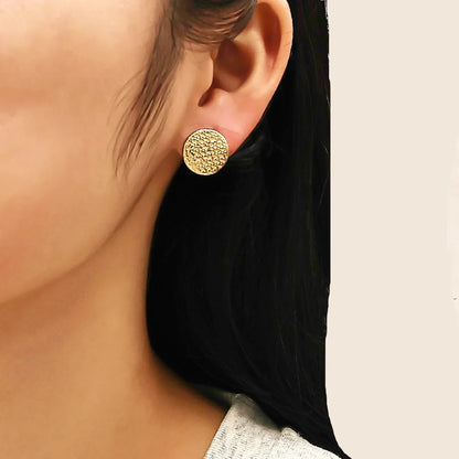 1 Pair Simple Style Classic Style Round Solid Color Plating 304 Stainless Steel Titanium Steel 18K Gold Plated Ear Studs