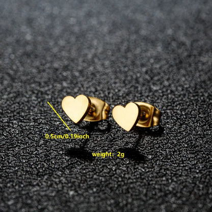 1 Pair Simple Style Classic Style Round Star Moon Hollow Out 304 Stainless Steel 18K Gold Plated Ear Studs