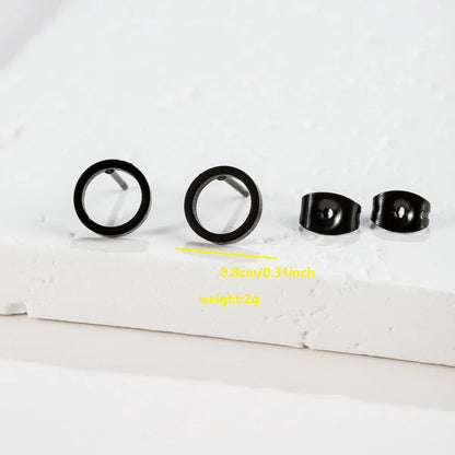 1 Pair Simple Style Classic Style Round Star Moon Hollow Out 304 Stainless Steel 18K Gold Plated Ear Studs