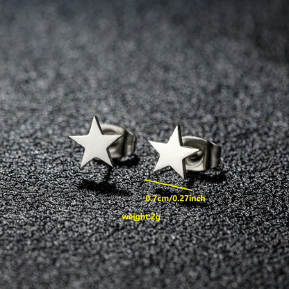 1 Pair Simple Style Classic Style Round Star Moon Hollow Out 304 Stainless Steel 18K Gold Plated Ear Studs