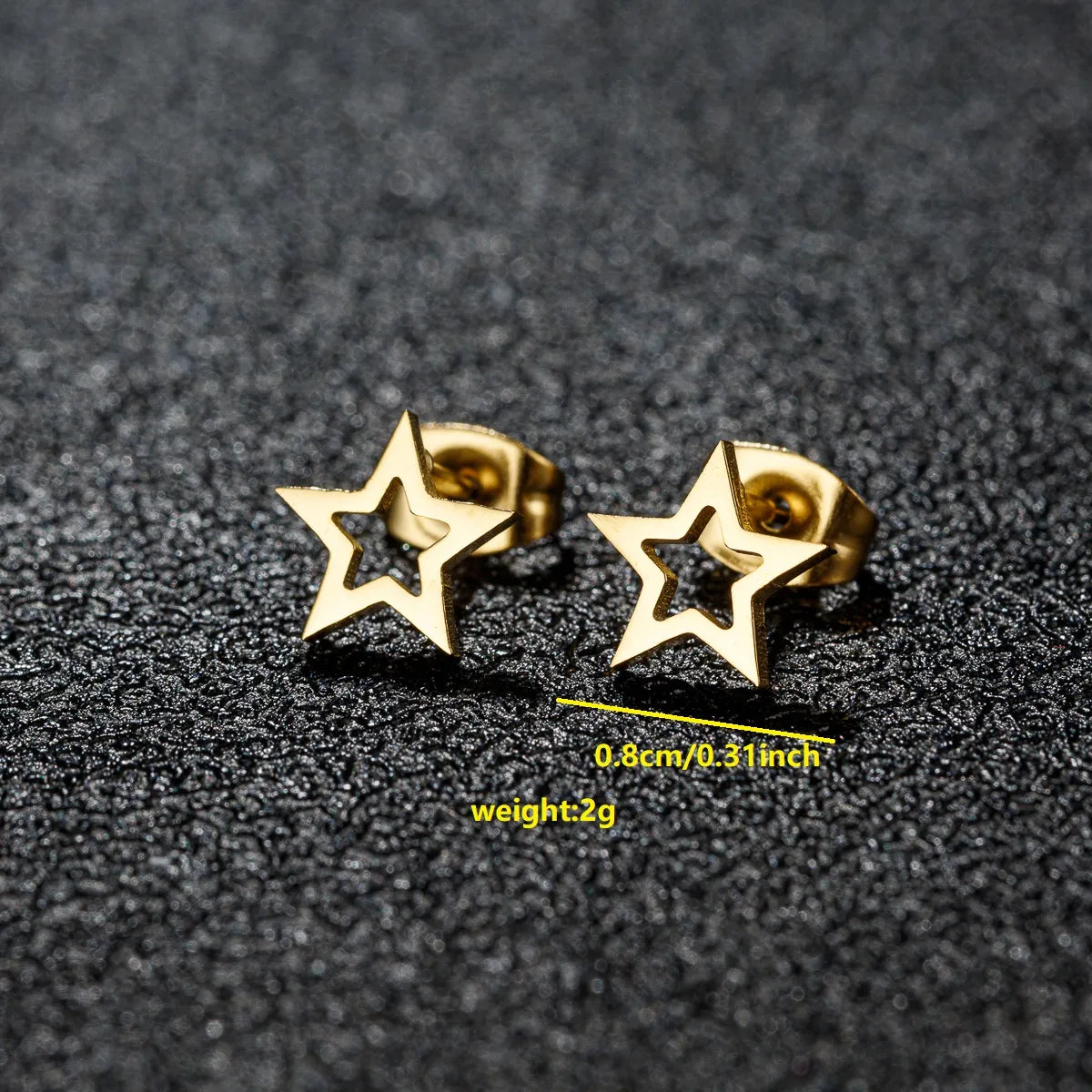 1 Pair Simple Style Classic Style Round Star Moon Hollow Out 304 Stainless Steel 18K Gold Plated Ear Studs