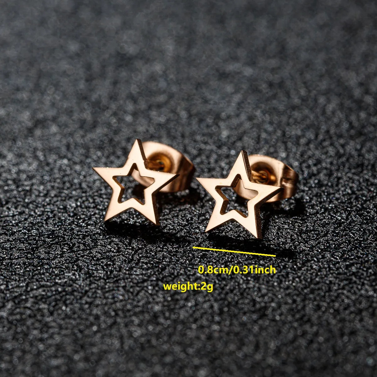 1 Pair Simple Style Classic Style Round Star Moon Hollow Out 304 Stainless Steel 18K Gold Plated Ear Studs