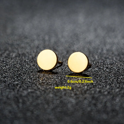 1 Pair Simple Style Classic Style Round Star Moon Hollow Out 304 Stainless Steel 18K Gold Plated Ear Studs