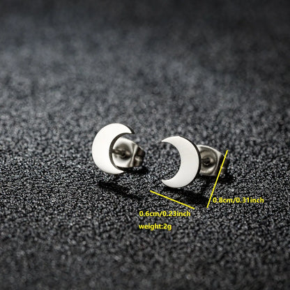 1 Pair Simple Style Classic Style Round Star Moon Hollow Out 304 Stainless Steel 18K Gold Plated Ear Studs