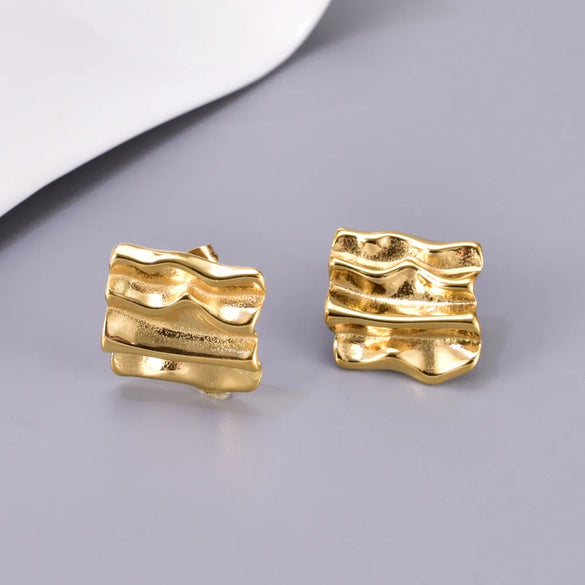 1 Pair Simple Style Classic Style Semicircle Plating 304 Stainless Steel Titanium Steel 18K Gold Plated Ear Studs