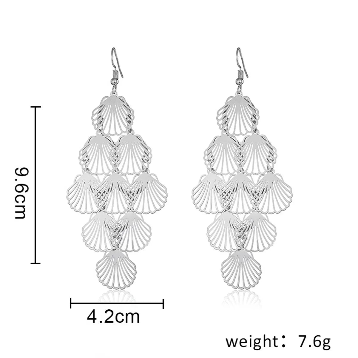 1 Pair Simple Style Classic Style Shell Plating Iron Gold Plated Drop Earrings