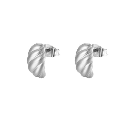 1 Pair Simple Style Classic Style Shell Plating Titanium Steel Gold Plated Ear Studs