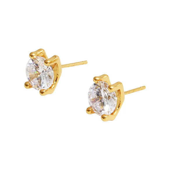 1 Pair Simple Style Classic Style Shiny Geometric Plating Inlay Copper Alloy Zircon 18K Gold Plated Ear Studs