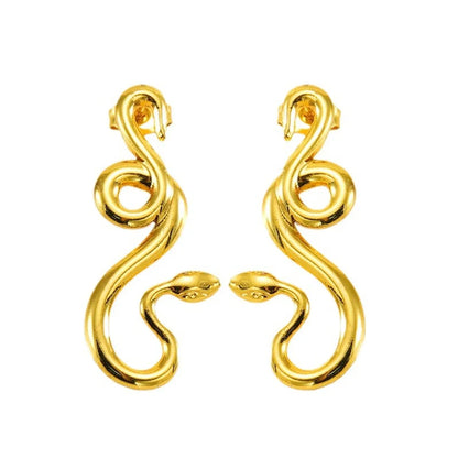 1 Pair Simple Style Classic Style Snake Plating Titanium Steel Ear Studs