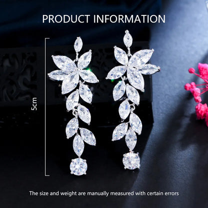 1 Pair Simple Style Classic Style Snowflake Inlay Copper Zircon Drop Earrings