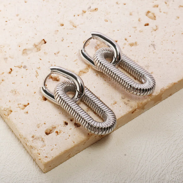 1 Pair Simple Style Classic Style Solid Color 304 Stainless Steel Drop Earrings