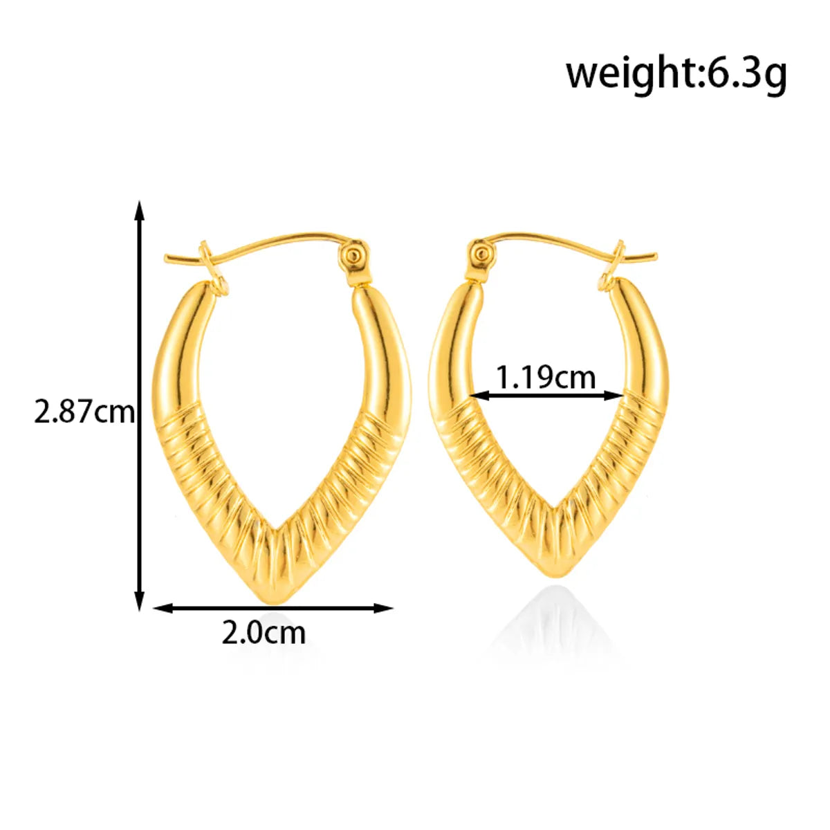 1 Pair Simple Style Classic Style Solid Color 304 Stainless Steel