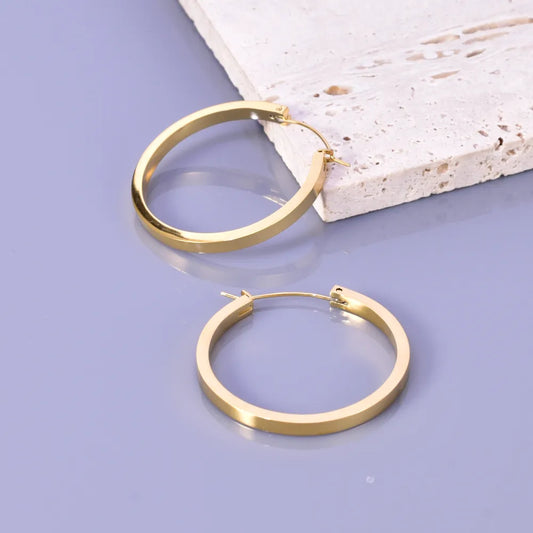 1 Pair Simple Style Classic Style Solid Color 304 Stainless Steel Titanium Steel 18K Gold Plated Rose Gold Plated Earrings