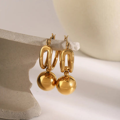 1 Pair Simple Style Classic Style Solid Color 316 Stainless Steel  Drop Earrings