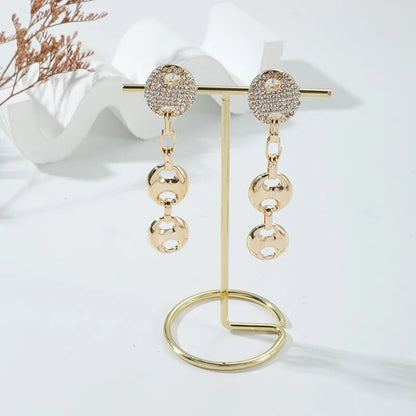 1 Pair Simple Style Classic Style Solid Color Alloy Drop Earrings