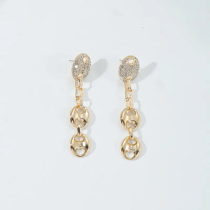 1 Pair Simple Style Classic Style Solid Color Alloy Drop Earrings