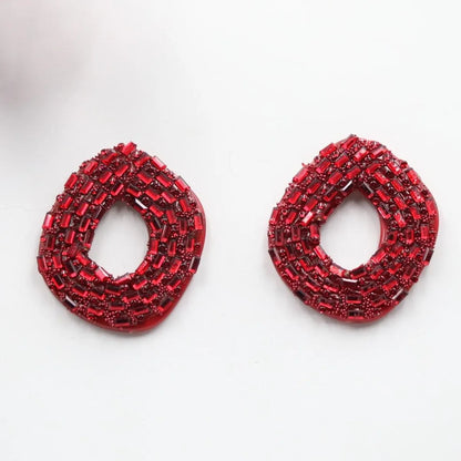 1 Pair Simple Style Classic Style Solid Color Arylic Iron Ear Studs