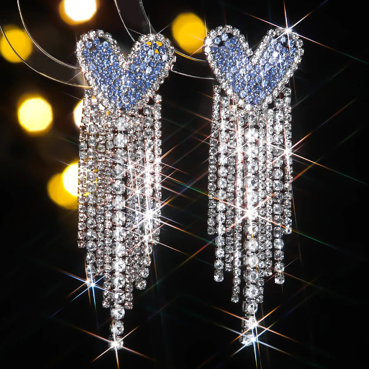 1 Pair Simple Style Classic Style Solid Color Inlay 304 Stainless Steel 316 Stainless Steel  Rhinestones Drop Earrings