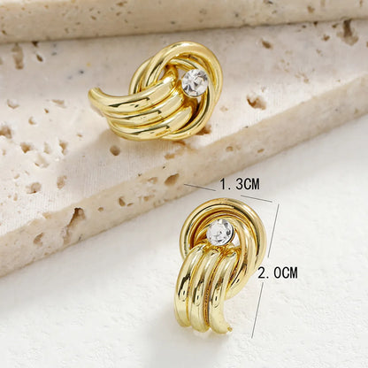 1 Pair Simple Style Classic Style Solid Color Inlay Alloy Pearl Ear Studs