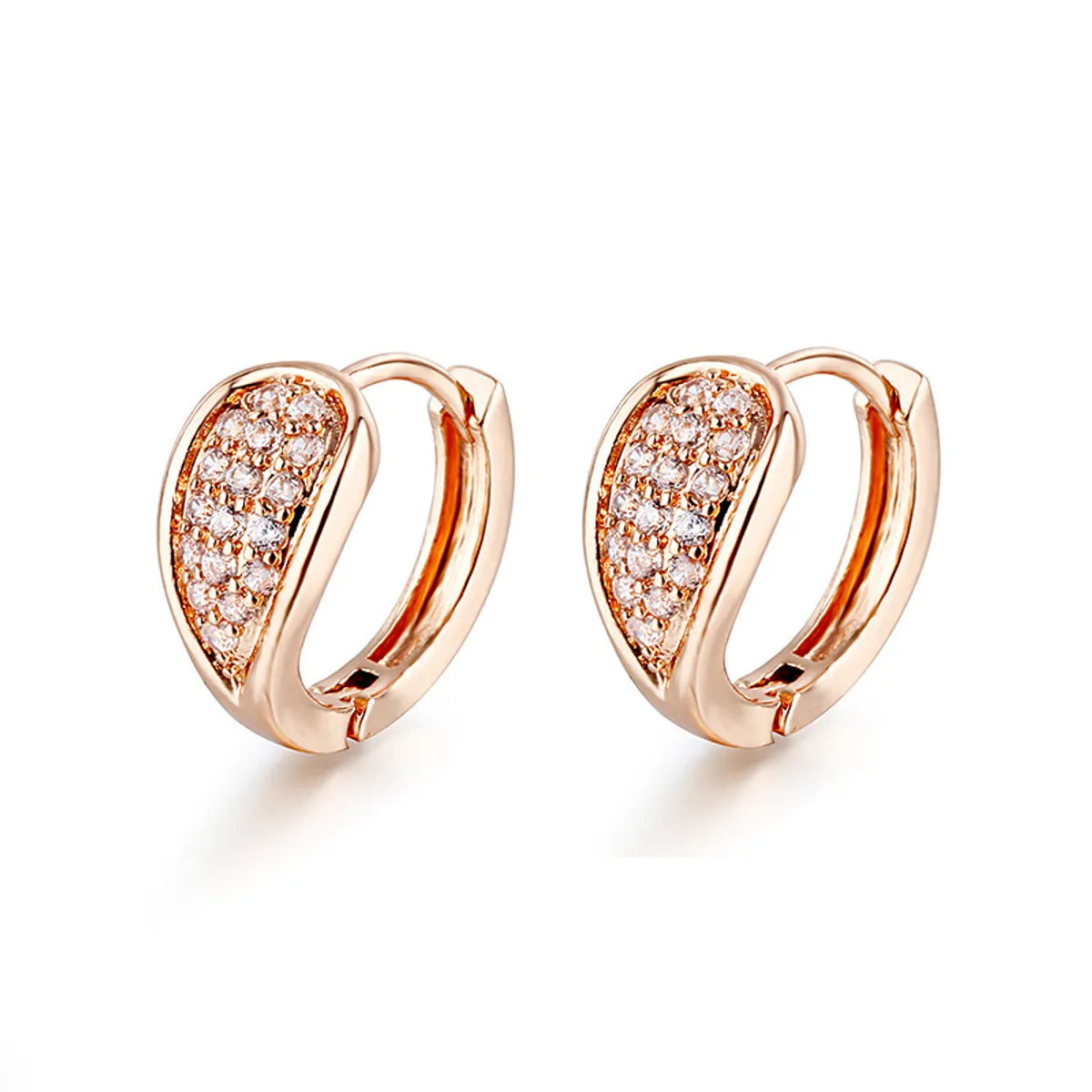 1 Pair Simple Style Classic Style Solid Color Inlay Copper Zircon K Gold Plated Rhodium Plated Ear Studs