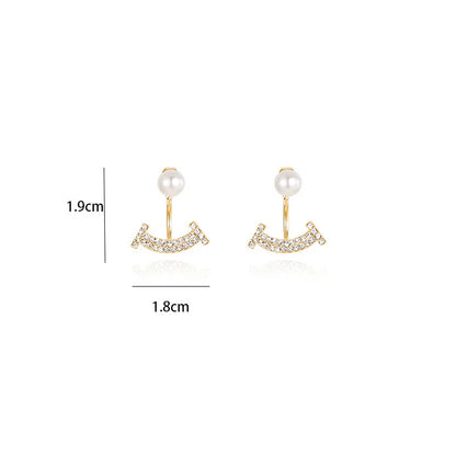 1 Pair Simple Style Classic Style Solid Color Inlay Copper Zircon Ear Studs