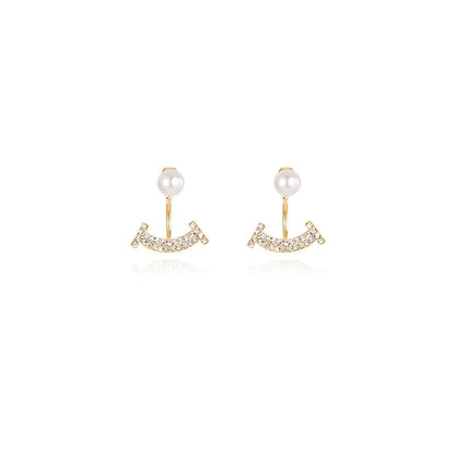 1 Pair Simple Style Classic Style Solid Color Inlay Copper Zircon Ear Studs