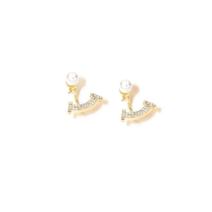 1 Pair Simple Style Classic Style Solid Color Inlay Copper Zircon Ear Studs