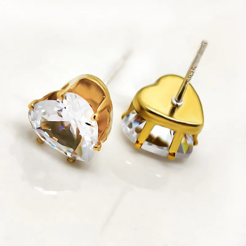 1 Pair Simple Style Classic Style Solid Color Inlay Copper Zircon Ear Studs