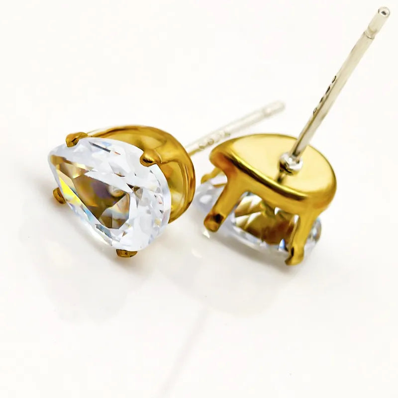 1 Pair Simple Style Classic Style Solid Color Inlay Copper Zircon Ear Studs