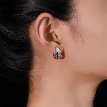 1 Pair Simple Style Classic Style Solid Color Inlay Copper Zircon Earrings